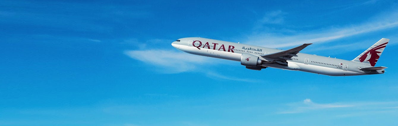 Aeroplane flying to Doha